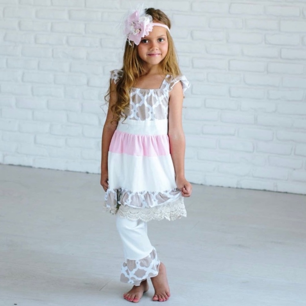 Closet Clearout SALE - Girl’s Gray & Pink Summer Set
